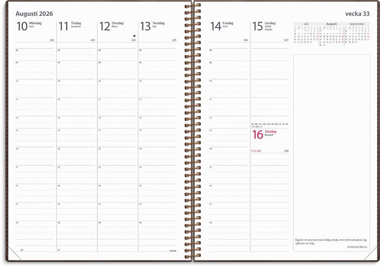 Kalender 2026 Business Twist brun, Övrigt