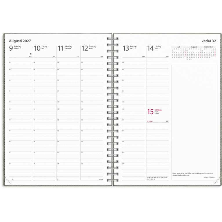 Kalender 2027 Business A5 Twist grå, Övrigt