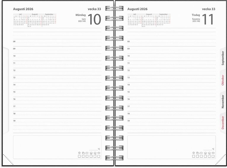 Kalender 2026 Dagbok Textile svart, Övrigt