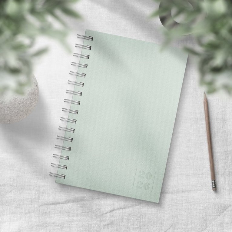 Kalender 2026 Dagbok Textile grön, Övrigt