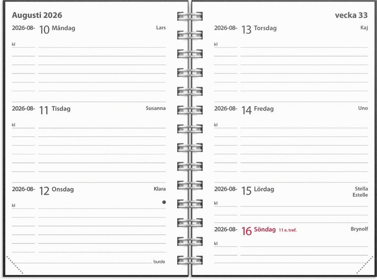 Kalender 2026 Leader Textile svart, Övrigt