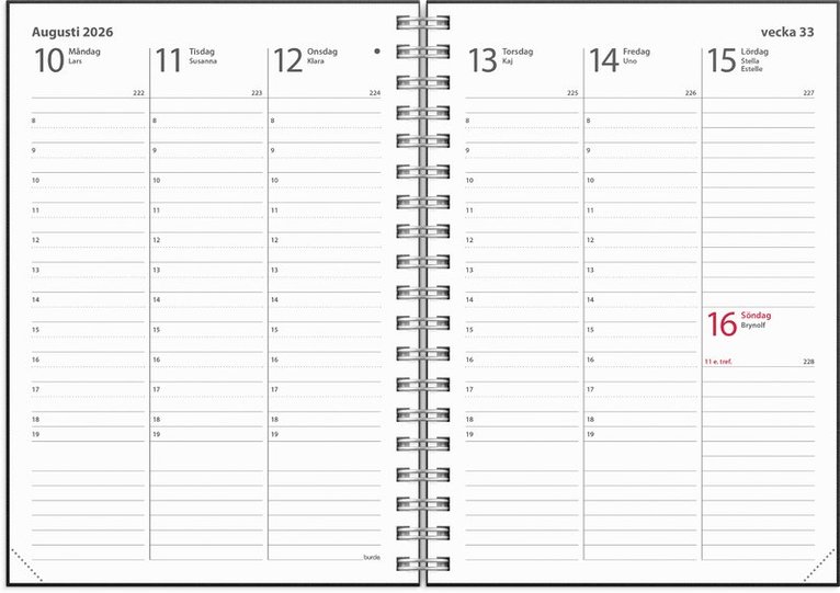 Kalender 2026 Weekly A6 Textile svart, Övrigt