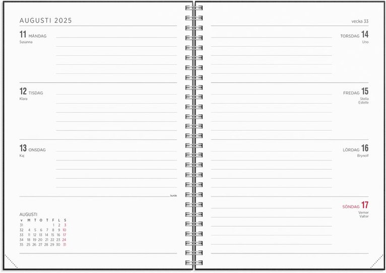 Kalender 2025 Senator A5 Textile svart, Övrigt