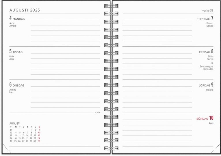 Kalender 2025 Senator A6 Textile svart, Övrigt