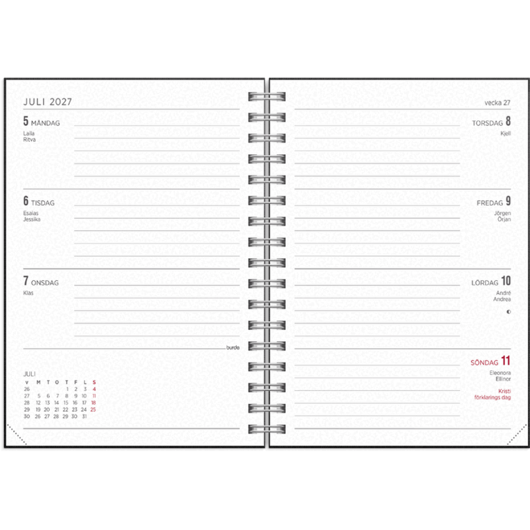 Kalender 2027 Senator A6 Textile svart, Övrigt