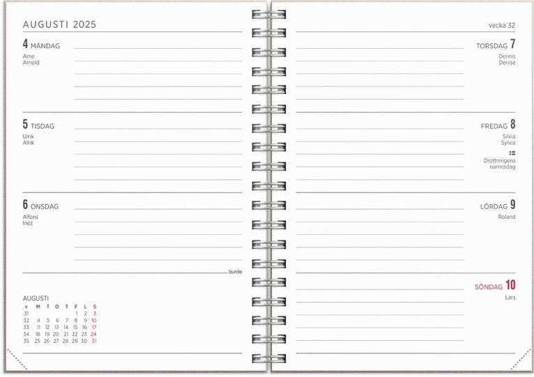 Kalender 2025 Senator A6 Textile beige, Övrigt