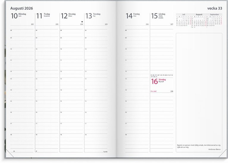 Kalender 2026 Business Flora, Övrigt