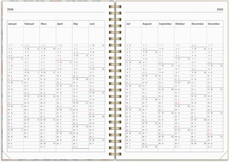 Kalender 2026 Senator A5 blommor Morris, Övrigt