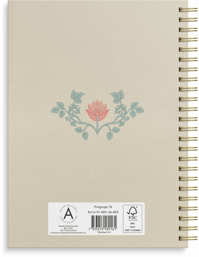 Kalender 2026 Senator A5 blommor Morris, Övrigt