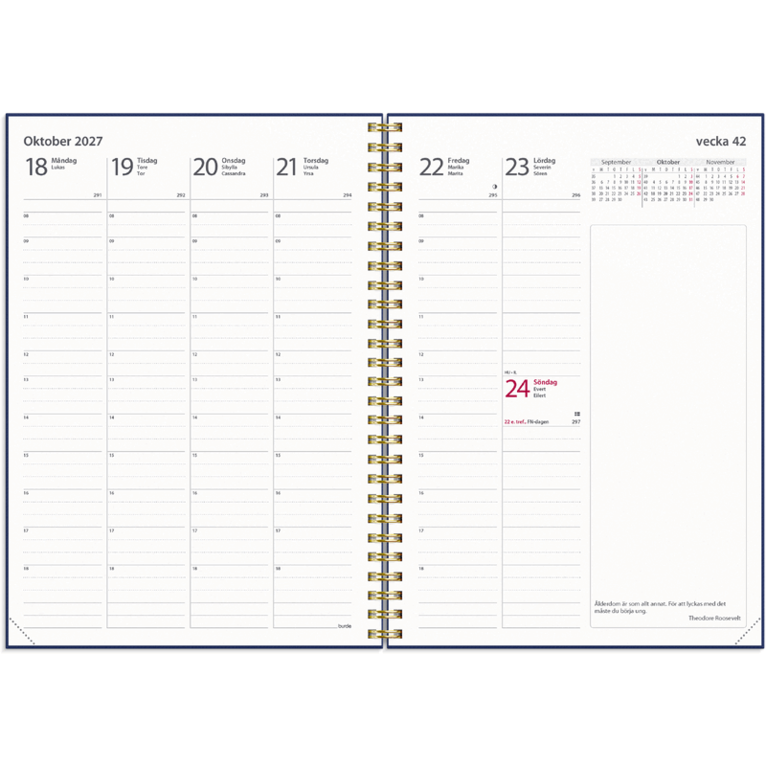 Kalender 2027 Business A5 Blommönster, Övrigt
