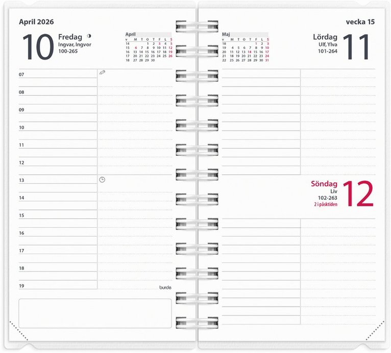 Kalender 2026 Agenda 4i1, Övrigt