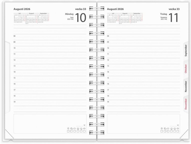 Kalender 2026 Dagbok 4i1, Övrigt