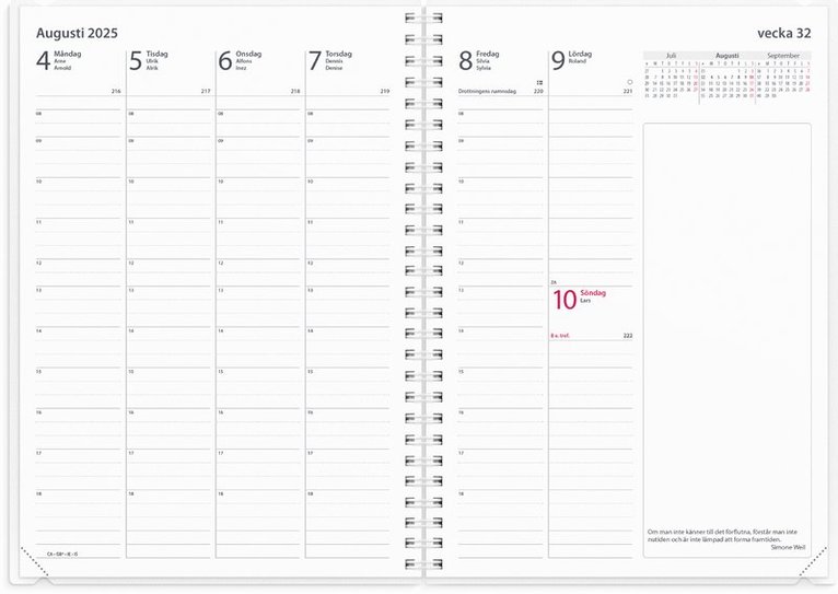 Kalender 2025 Business 4i1, Övrigt