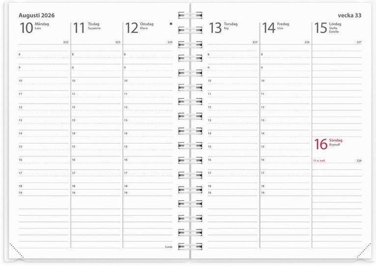 Kalender 2026 Weekly A6 4i1, Övrigt