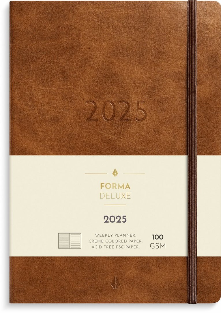 Kalender 2025 Stor Veckokalender Forma Deluxe brun 1