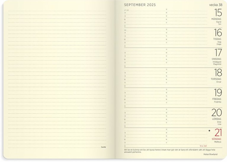 Kalender 2025 Stor Veckokalender Forma Deluxe brun, Övrigt