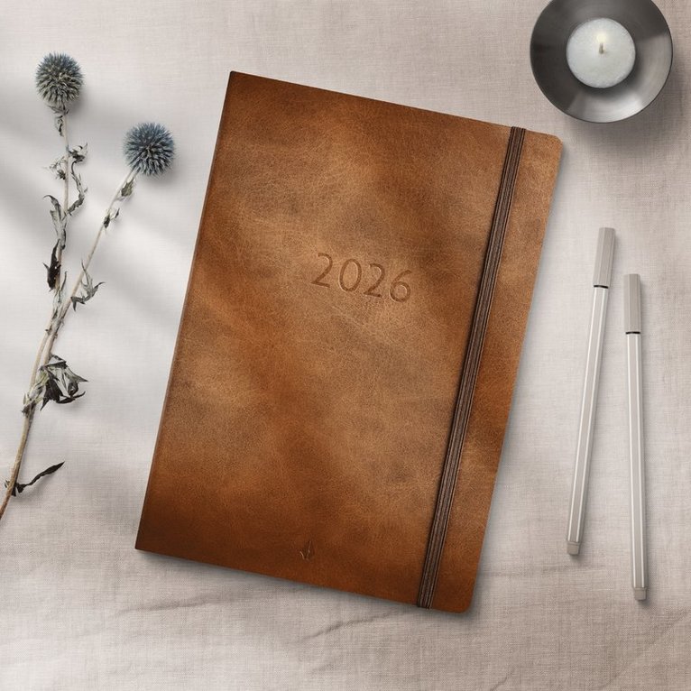 Kalender 2026 Stor Veckokalender Forma Deluxe brun, Övrigt
