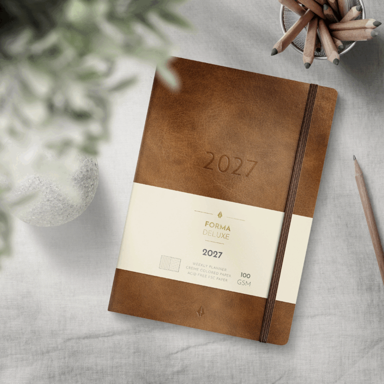 Stor Veckokalender Forma Deluxe 2027 brun, Övrigt
