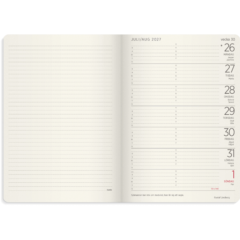 Stor Veckokalender Forma Deluxe 2027 brun, Övrigt