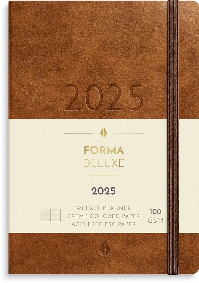 Kalender 2025 Liten Veckokalender Forma Deluxe brun 1