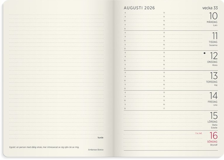 Kalender 2026 Liten Veckokalender Forma Deluxe brun, Övrigt