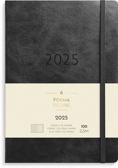 Kalender 2025 Stor Veckokalender Forma Deluxe svart 1