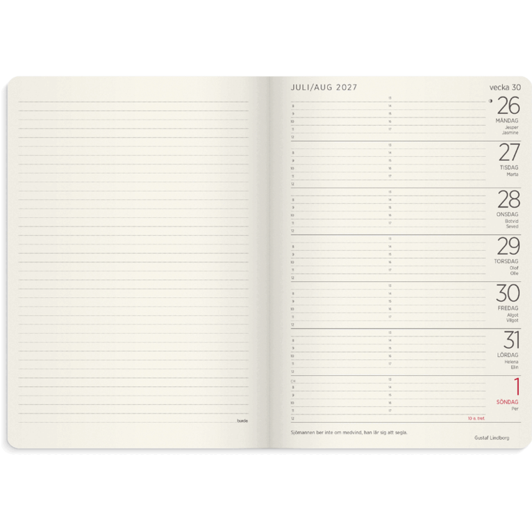 Stor Veckokalender Forma Deluxe 2027 svart, Övrigt