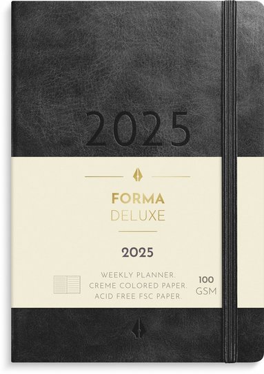 Kalender 2025 Liten Veckokalender Forma Deluxe svart 1