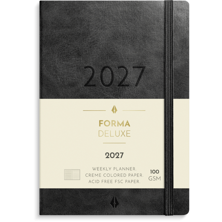 Liten Veckokalender Forma Deluxe 2027 svart, Övrigt