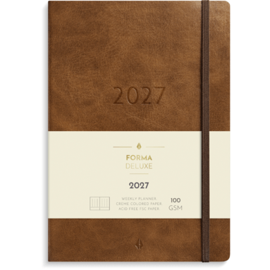 Kalender 2027 Agency A5 Forma Deluxe brun, Övrigt