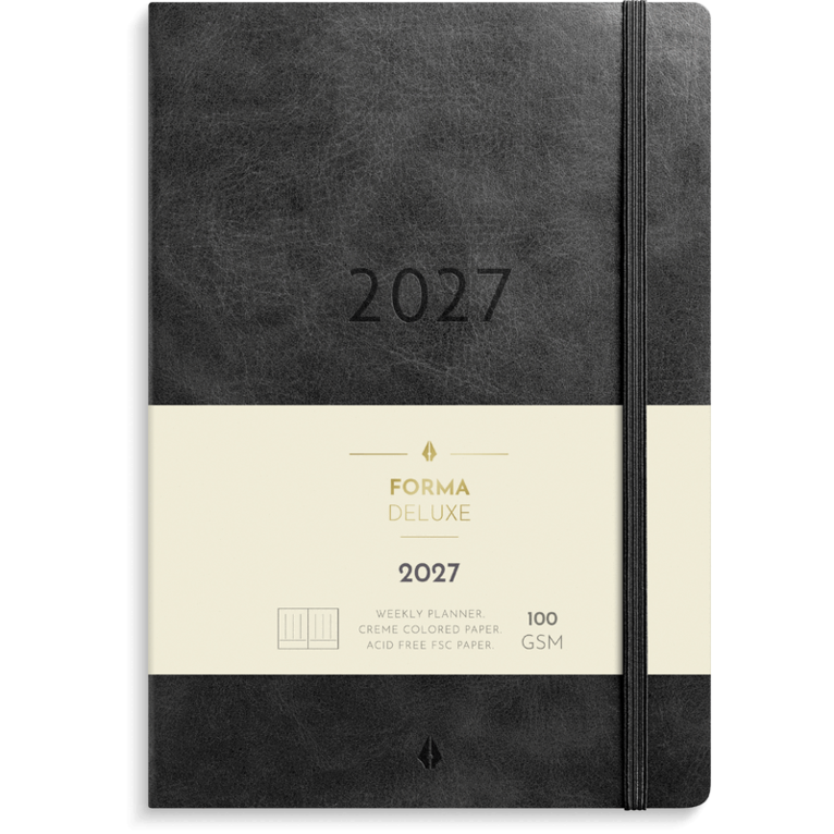 Kalender 2027 Agency A5 Forma Deluxe svart, Övrigt