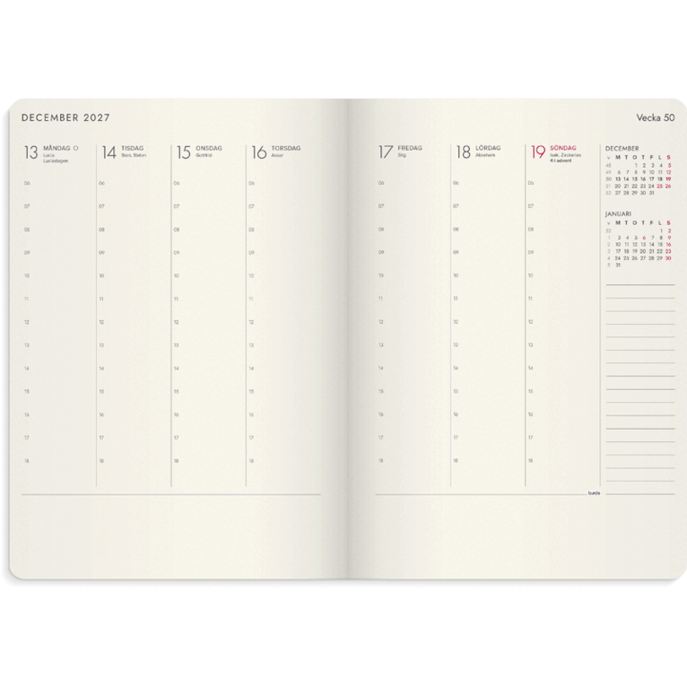 Kalender 2027 Agency A5 Forma Deluxe svart, Övrigt