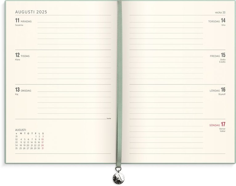 Kalender 2025 Senator A5 soft grön inb, Övrigt