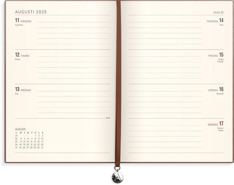 Kalender 2025 Senator A5 soft brun inb, Övrigt