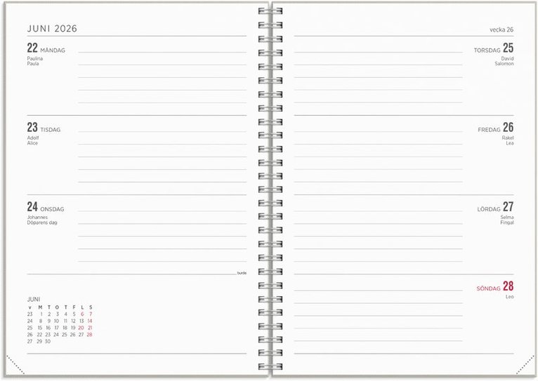 Kalender 2025-2026 Senator A5 Story Blomma, Övrigt