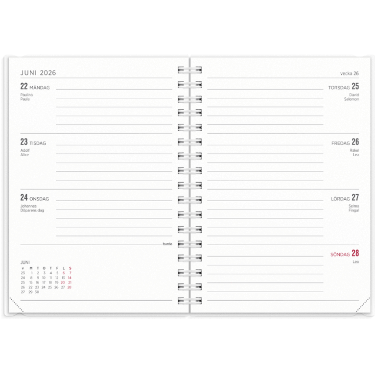 Kalender 2026-2027 Senator A6 4i1, Övrigt