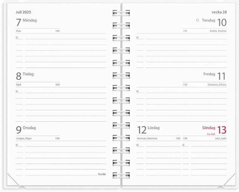 Kalender 2025-2026 Compact 4i1, Övrigt