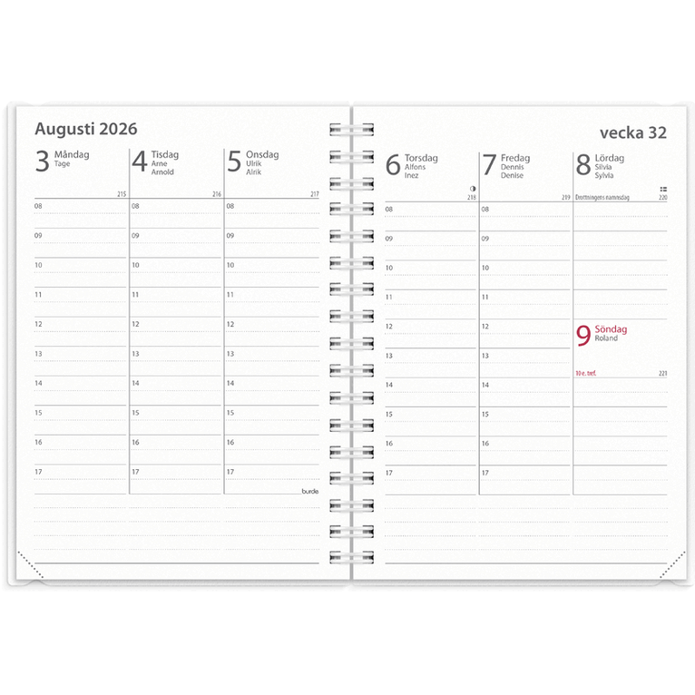 Kalender 2026-2027 Study A6 4i1, Övrigt