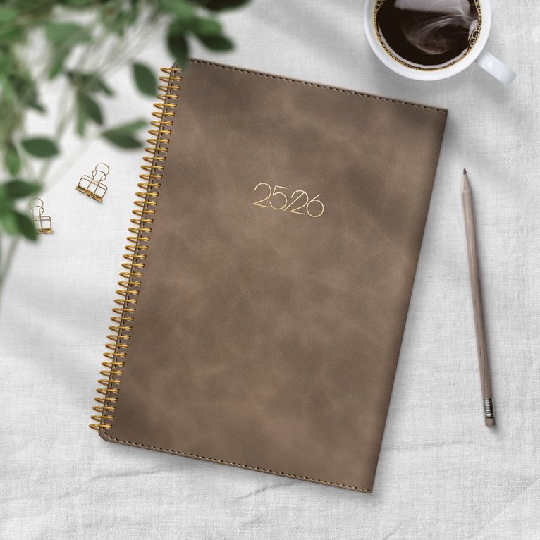 Kalender 2025-2026 Study A5 Twist mocca, Övrigt