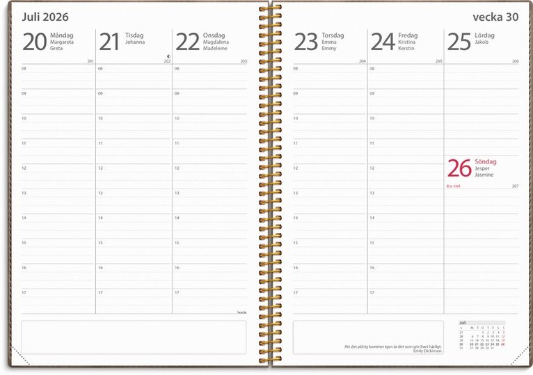 Kalender 2025-2026 Study A5 Twist mocca, Övrigt