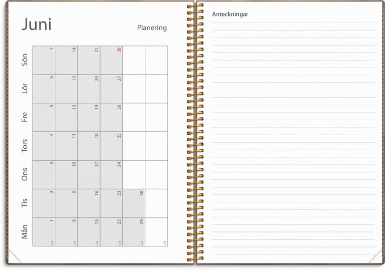 Kalender 2025-2026 Study A5 Twist mocca, Övrigt