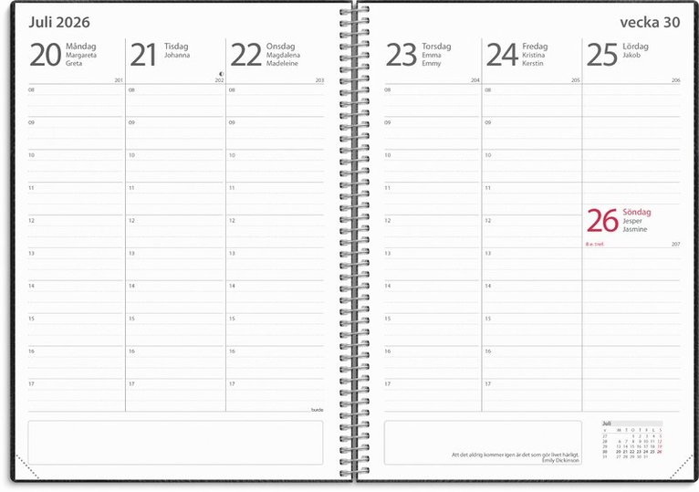 Kalender 2025-2026 Study A5 Twist svart, Övrigt