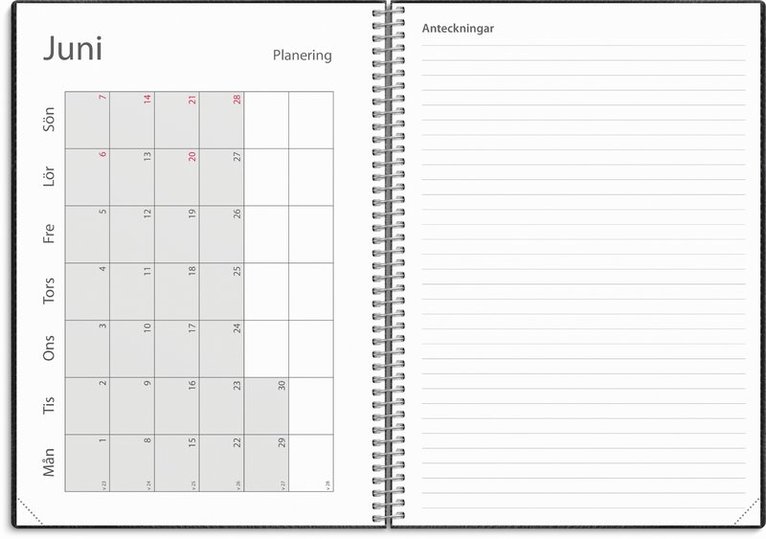 Kalender 2025-2026 Study A5 Twist svart, Övrigt