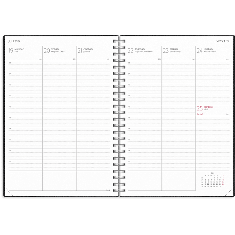 Kalender 2026-2027 Study A5 Twist svart, Övrigt