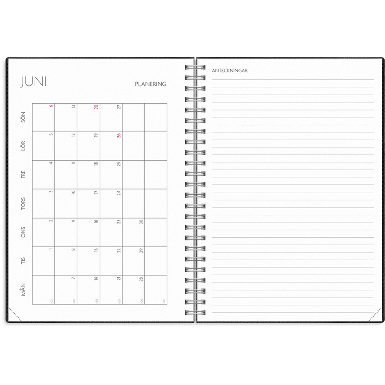 Kalender 2026-2027 Study A5 Twist svart, Övrigt