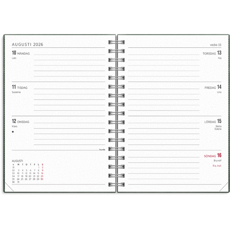 Kalender 2026-2027 Senator A6 Twist mocca, Övrigt