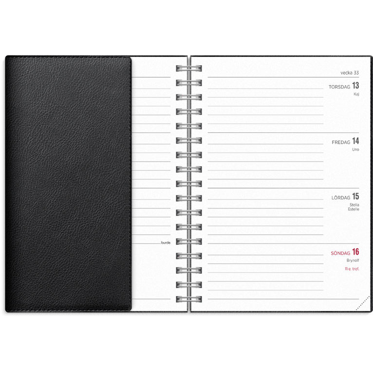 Kalender 2026-2027 Senator A6 Twist svart, Övrigt