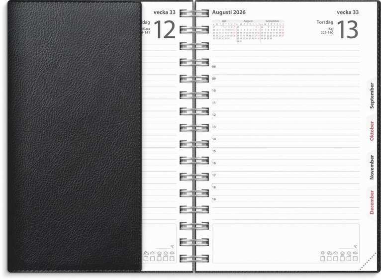 Kalender 2025-2026 Dagbok Twist svart, Övrigt