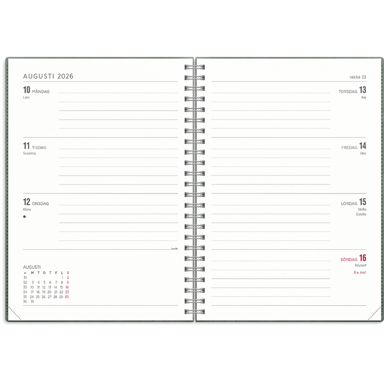 Kalender 2026-2027 Senator A5 Twist mocca, Övrigt