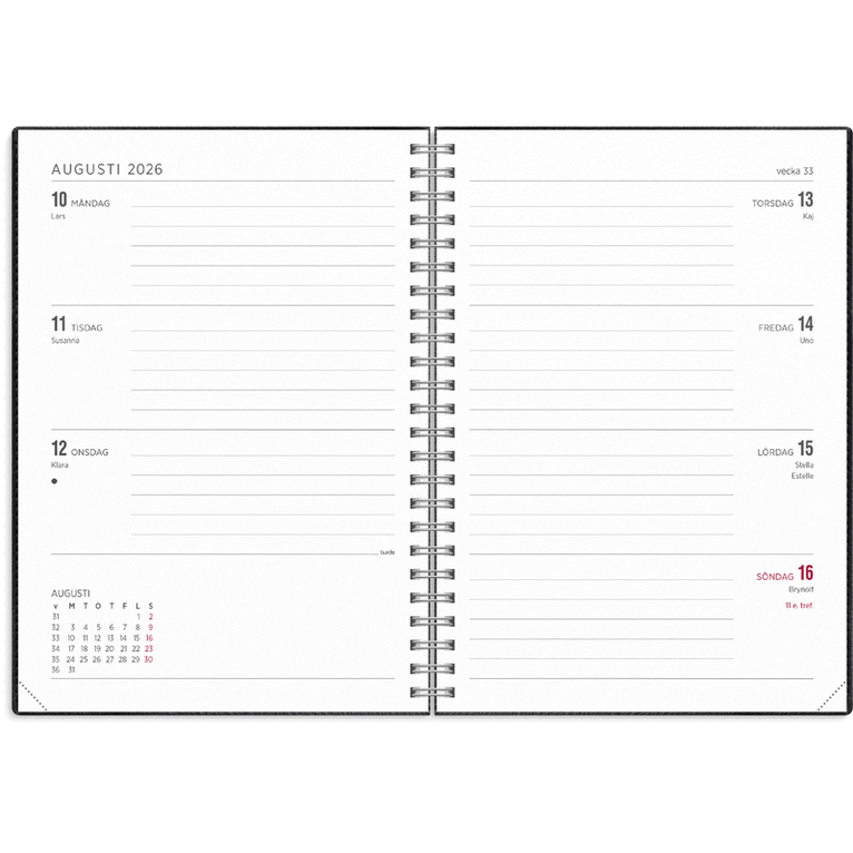 Kalender 2026-2027 Senator A5 Twist svart, Övrigt
